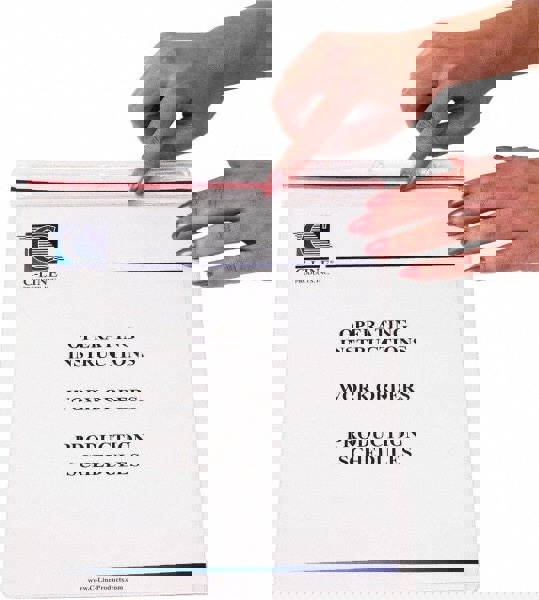 15 Pc Zipper Shop Ticket Holder: Clear